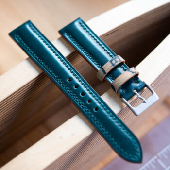 Green cordovan watch strap.