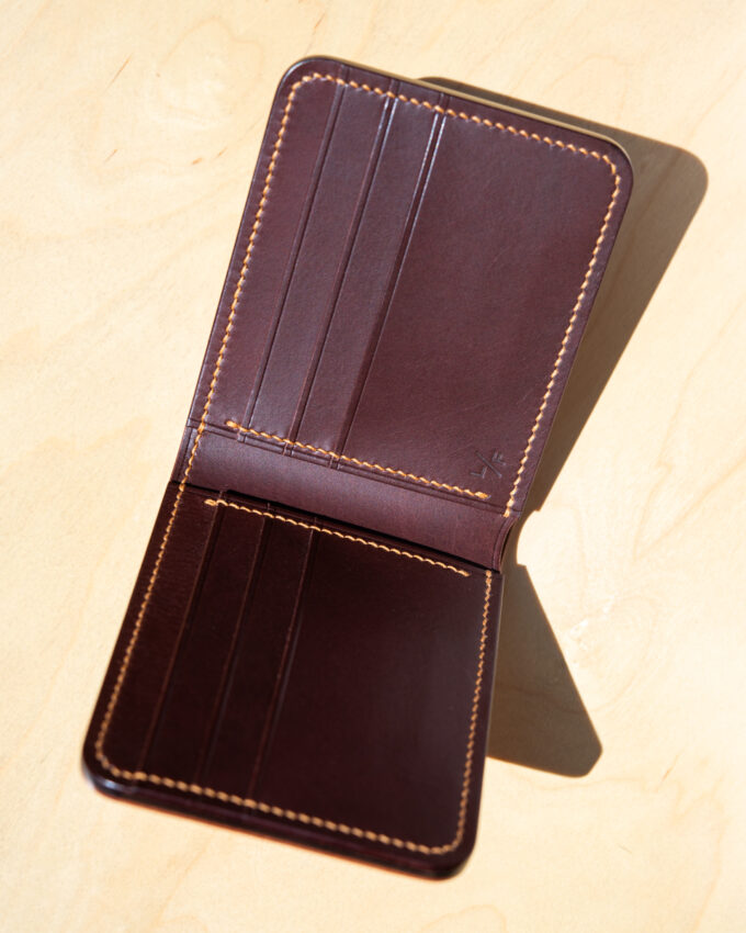 Ready to Ship - Cordovan x Minerva Bifold - Left Foot Leather
