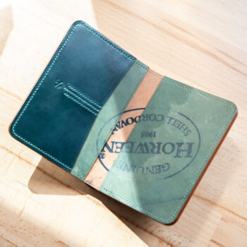 Leather passport wallet crafted from Horween cordovan.